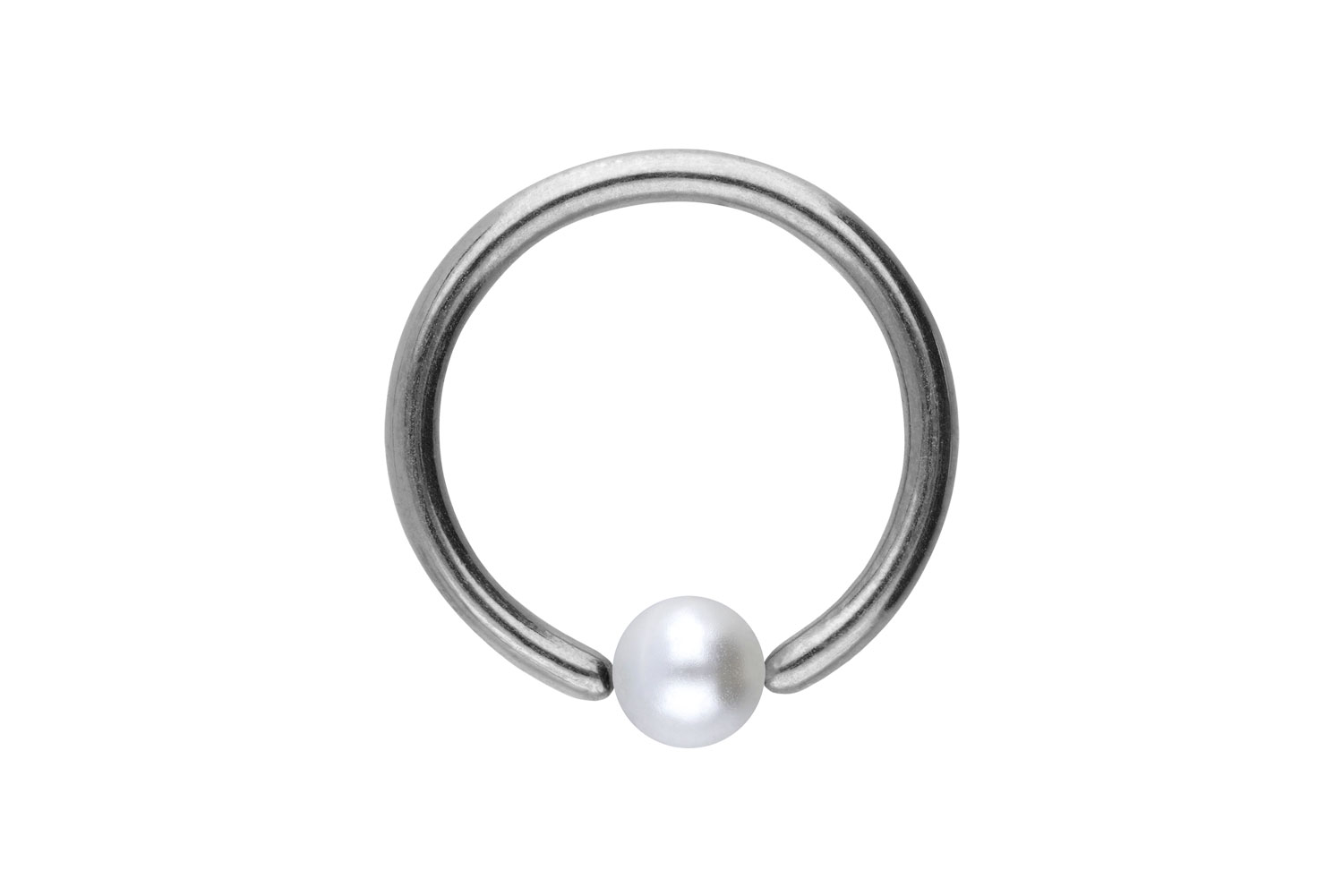 Titan Klemmkugelring Piercing SYNTHETISCHE PERLE